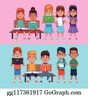 900+ Kids Reading Books Cartoons Clip Art | Royalty Free - GoGraph