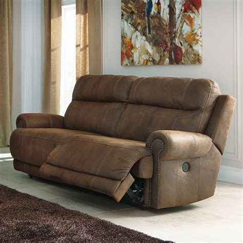 Floor Sample Austere 2 Seat Brown Reclining Sofa by Ashley Furniture