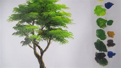 How to paint a tree in Acrylics lesson 5 - YouTube