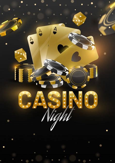 Premium Vector | Casino night banner template or flyer design with golden playing cards, dices ...