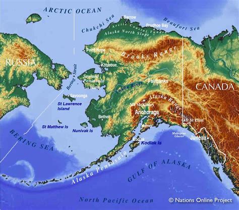 Map of Alaska State, USA - Nations Online Project