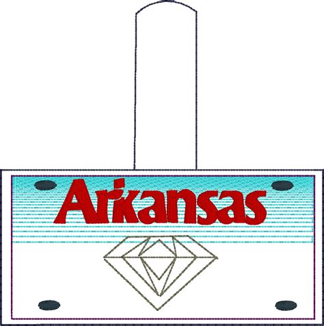 Arkansas Plate Embroidery Snap Tab – Designs By Babymoon