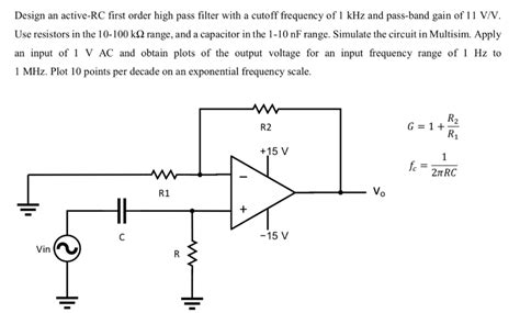 Active High Pass Filter Design