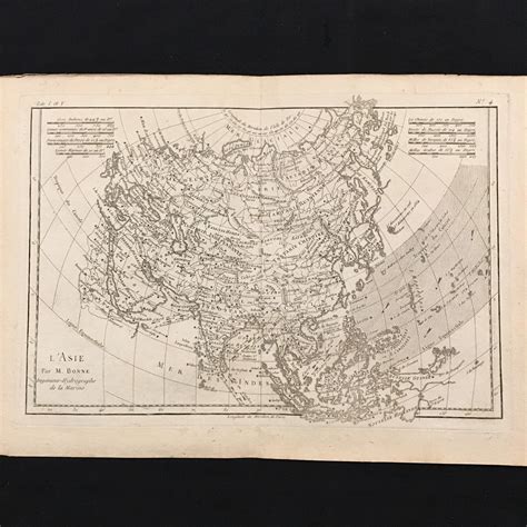 Original 1780 Map of Asia 18th Century Map by Bonne Antique - Etsy