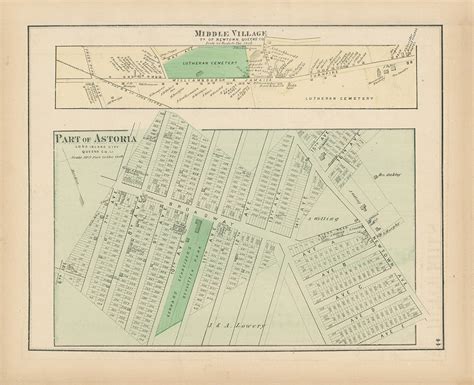 Astoria, Queens, New York 1873 Map, Replica and GENUINE ORIGINAL