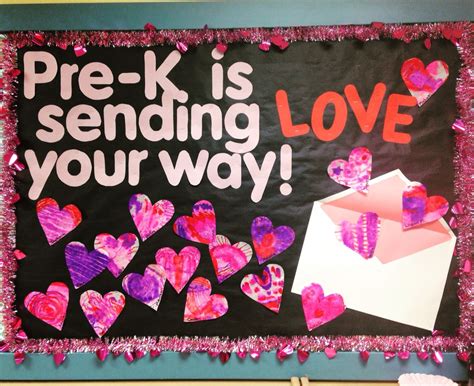 Pre-K Valentine's Day Bulletin Board idea. Sending LOVE your way. Tie-dye cof… | Valentines day ...