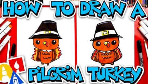 How To Draw A Pilgrim Turkey | Art For Kids Hub