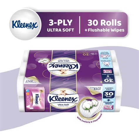 Kleenex Ultra Soft Cottony Clean Toilet Paper Roll 3Ply (30x200 sheets ...