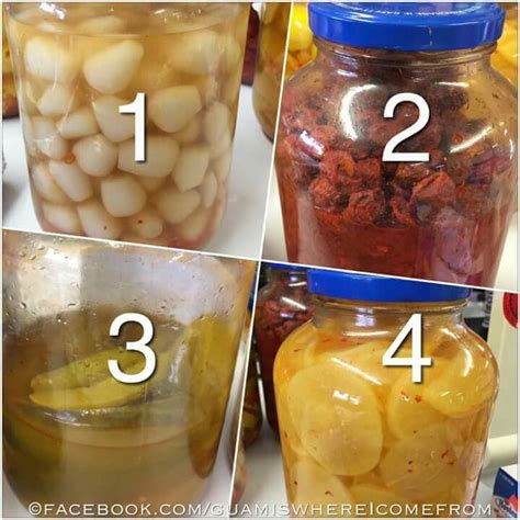 1 Rakkyo, 2 Saladito wet, 3 pickles, 4 Daigo | Chamorro recipes, Food ...