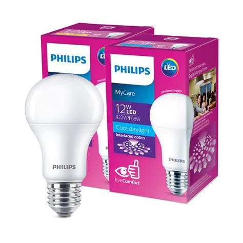 Buy Philips LED Bulb 2pcs 12W E27 CDL Online - Lulu Hypermarket UAE