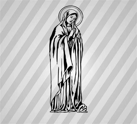 Virgin Mary Svg Dxf Eps Silhouette Rld RDWorks Pdf Png AI