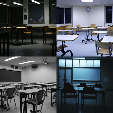 Empty classroom at night - AI Generated Artwork - NightCafe Creator