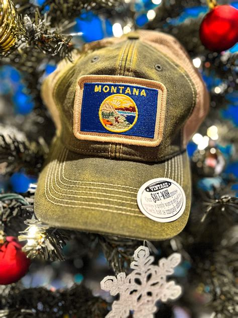 Montana Flag Patch Trucker Hat Green - Etsy