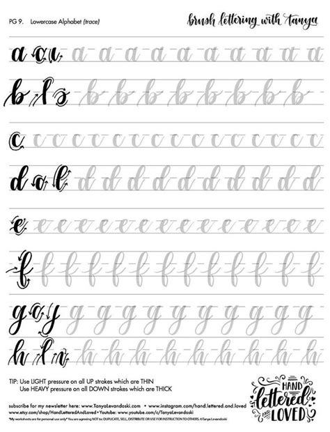 Brush Lettering Calligraphy Worksheets How to Write a Calligraphy ...