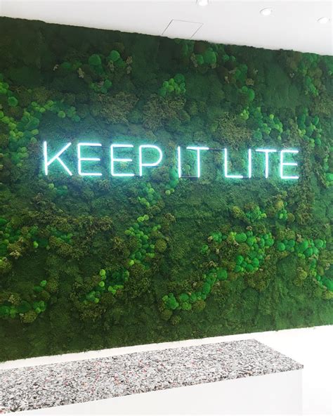 neon sign on living wall - Google Search in 2020 | Moss wall, Wall installation, Moss wall art