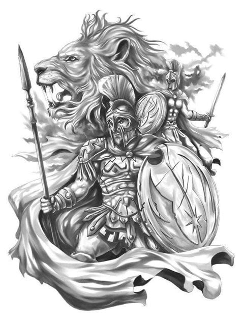 Spartan Warrior Tattoo Drawing