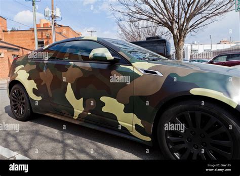 Car with military camouflage pattern wrap - USA Stock Photo: 79840245 ...