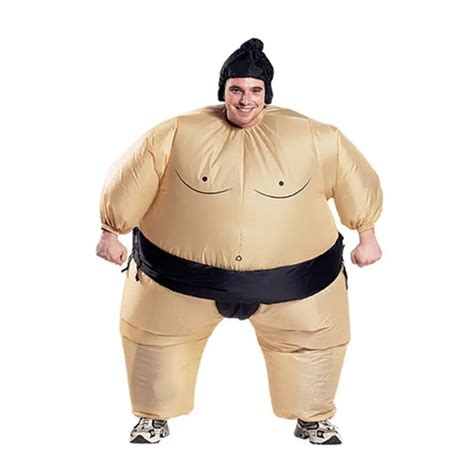 Adult Inflatable Sumo Wrestler Costume Halloween Blow Up Novelty Fat Man Suite anime cosplay ...