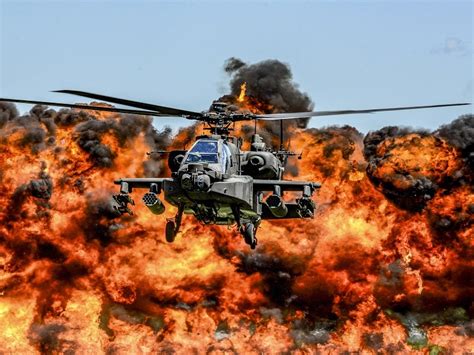 Apache Helicopter In Combat