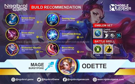 Strongest Build Odette 2021 Mobile Legends - MOBA Games