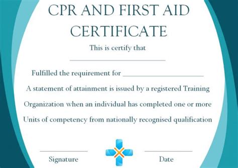 First Aid Certificate Template: 15 Free Examples and Sample Templates ...