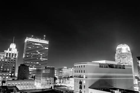 Winston-Salem Skyline at Night Photograph by Bryan Pollard - Pixels