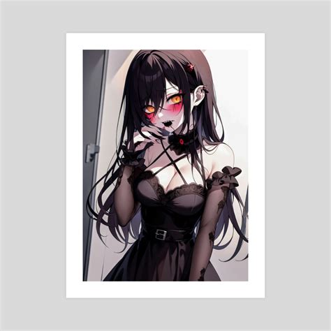 Cute shy anime girl, an art print by DeathAnarchy - INPRNT