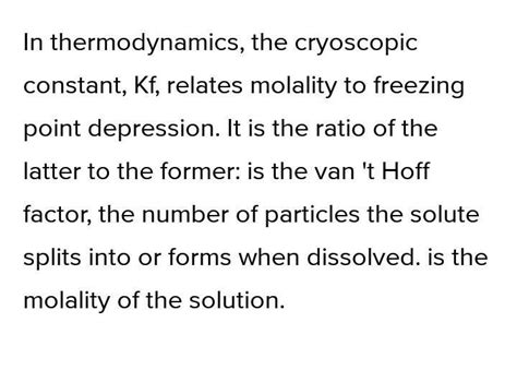 define cryoscopic constant - Brainly.in