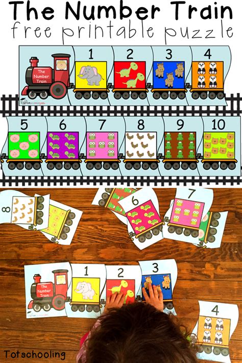 Train Number Puzzle for Toddlers | Transportation preschool activities, Trains preschool ...