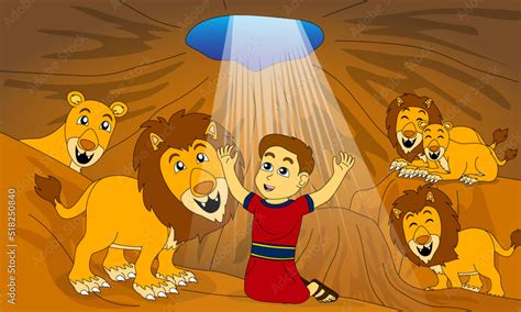 bible story illustration, Daniel in the lion's den, good for children's ...