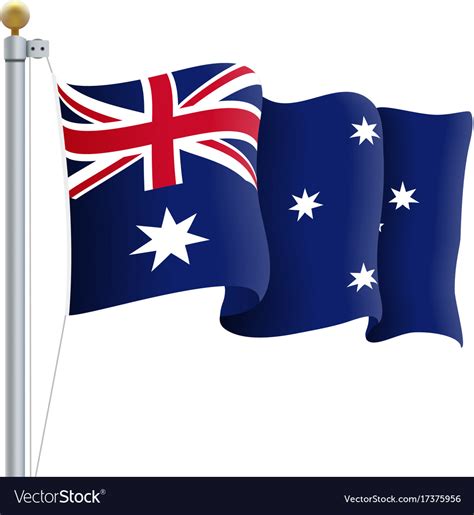 Waving australia flag isolated on a white Vector Image