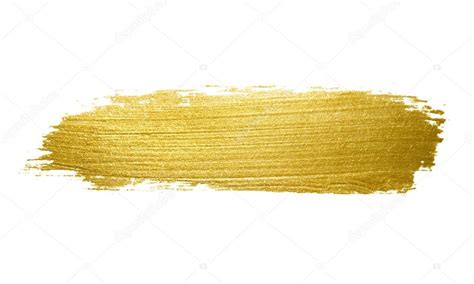 Gold paint brush stroke. — Stock Photo © ronedale #91458522