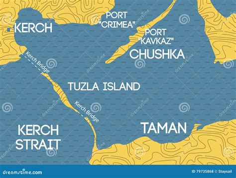 Bridge To Crimea. Schematic Map of Kerch Bridge Stock Vector - Illustration of azov, russian ...