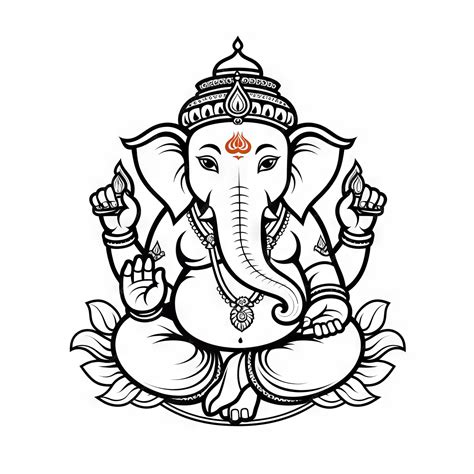 Premium Photo | Lord Ganesha Kids drawingSimpleline art coloring page