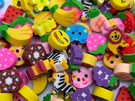 Pack of 10 Mini Erasers/rubbers - Etsy