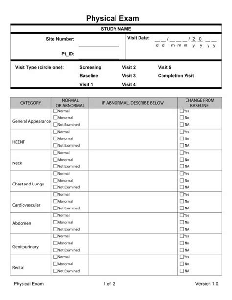 43 Physical Exam Templates & Forms [Male / Female] | Word template ...