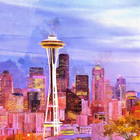 Seattle Skyline Photo Canvas Large Art Wall Print on Canvas | Etsy