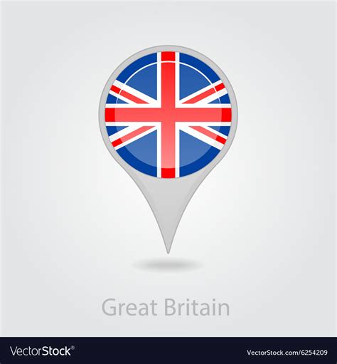 United kingdom flag pin map icon Royalty Free Vector Image