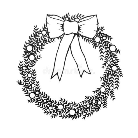 Black White Christmas Wreath Stock Illustrations – 5,205 Black White Christmas Wreath Stock ...