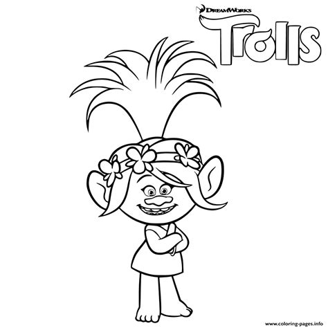 Trolls Poppy Troll Coloring Pages Printable