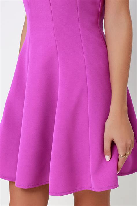 Cute Bright Purple Dress - Fit-and-Flare Dress - Sleeveless Dress - $55.00