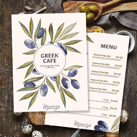 Menugo - Greek Cafe Menu Template