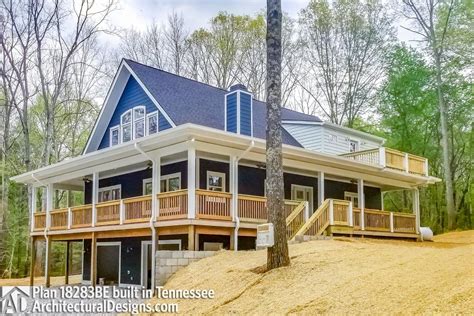 Plan 18283BE: Rear-Sloping House Plan with Magnificent Wraparound Porch ...