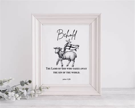 Behold the Lamb of God Printable Catholic Wall Art Easter Art - Etsy