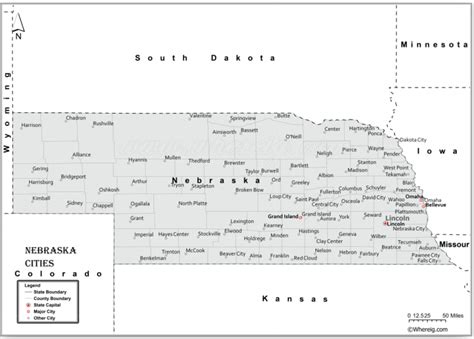 Map of Cities in Nebraska, List of Nebraska Cities by Population ...