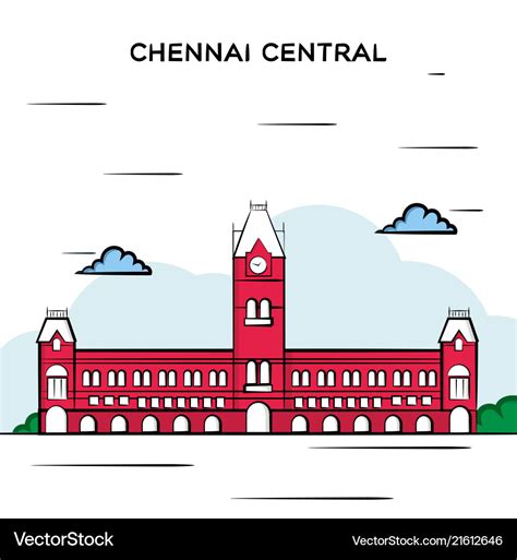 Chennai central railway station Royalty Free Vector Image