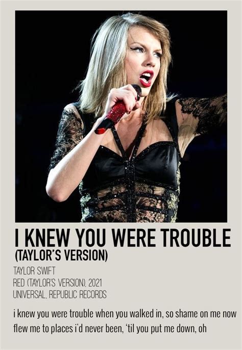 I Knew You Were Trouble (Taylor’s Version) polaroid poster, Taylor ...