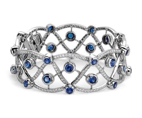 Sapphire and Diamond Bracelet in Platinum (8.54 cts) | Blue Nile