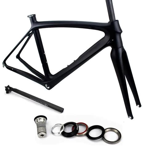 Carbon fiber road bike frames Black matt clear coat china racing carbon bicycle frame cycling ...