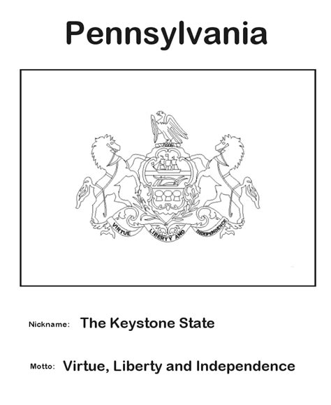 USA-Printables: Pennsylvania State Flag - State of Pennsylvania Coloring Pages